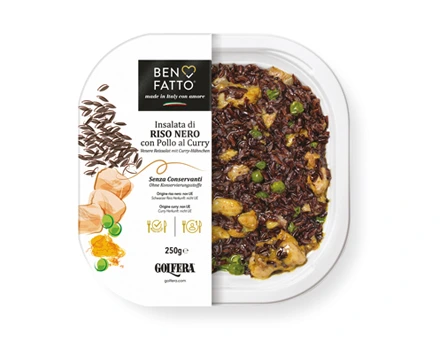 Insalata di riso nero con pollo al curry